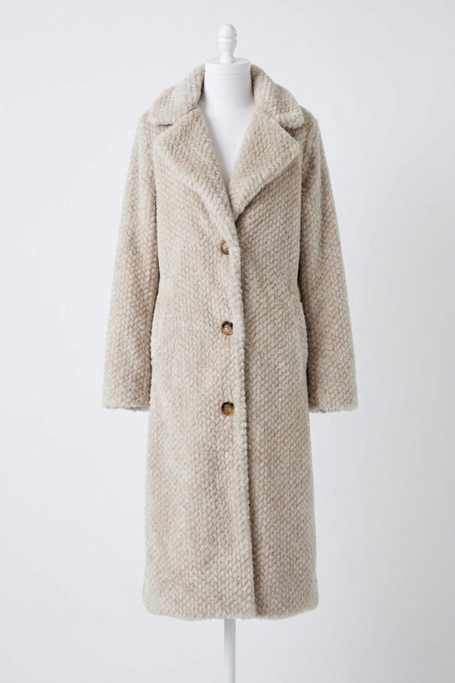 NEW COCO + CARMEN lenore faux fur coat in cement